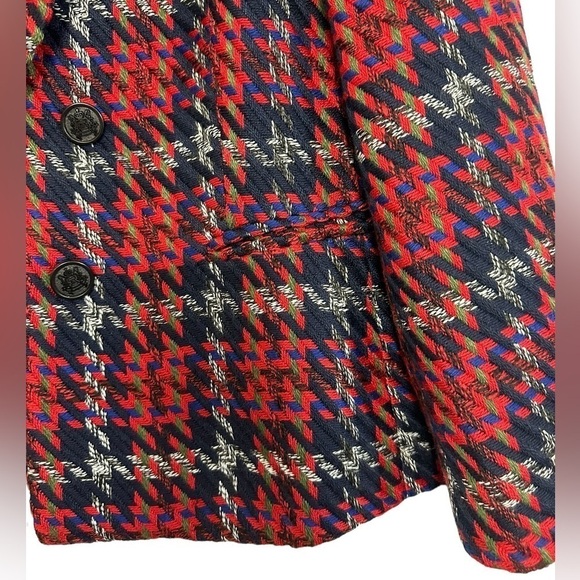 NWT Jones New York Red Black Blue Open Jacket - Picture 3 of 7